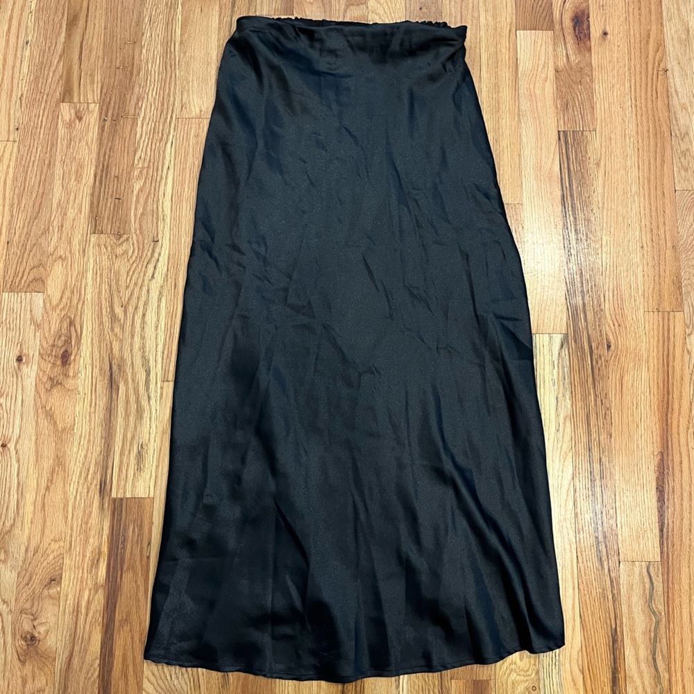 Black Satin Maxi Skirt